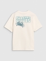 T-shirt oversize para rapaz com estampado - branco 4FJWSS25TTSHM1914 Branco