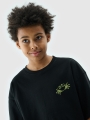 T-shirt oversize para rapaz com estampado - preto 4FJWSS25TTSHM1914 preto
