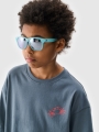T-shirt oversize para rapaz com estampado - turquesa 4FJWSS25TTSHM1914 turquesa
