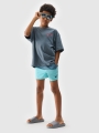 T-shirt oversize para rapaz com estampado - turquesa 4FJWSS25TTSHM1914 turquesa