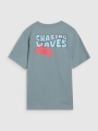 T-shirt oversize para rapaz com estampado - turquesa 4FJWSS25TTSHM1914 turquesa