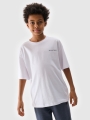 T-shirt oversize para rapaz com estampado - branco 4FJWSS25TTSHM2184 Branco