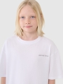T-shirt oversize para rapaz com estampado - branco 4FJWSS25TTSHM2184 Branco