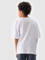 T-shirt oversize para rapaz com estampado - branco 4FJWSS25TTSHM2184 Branco