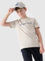 T-shirt para rapaz com estampado - bege 4FJWSS25TTSHM2186 Bege
