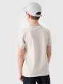 T-shirt para rapaz com estampado - bege 4FJWSS25TTSHM2186 Bege