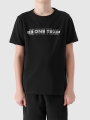 T-shirt para rapaz com estampado - preto 4FJWSS25TTSHM2186 preto
