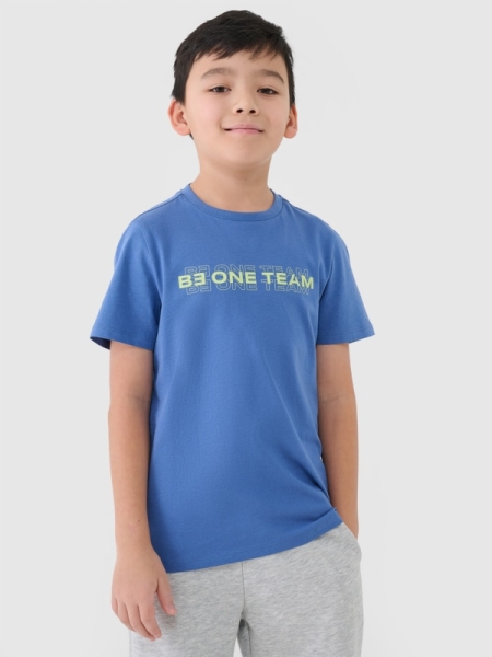 T-shirt para rapaz com estampado - azul 4FJWSS25TTSHM2186 azul