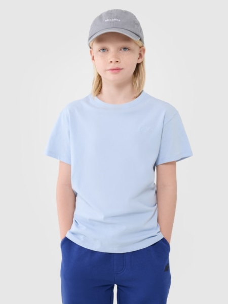 T-shirt lisa oversize para rapaz - azul 4FJWSS25TTSHM2324 azul