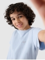 T-shirt lisa oversize para rapaz - azul 4FJWSS25TTSHM2324 azul