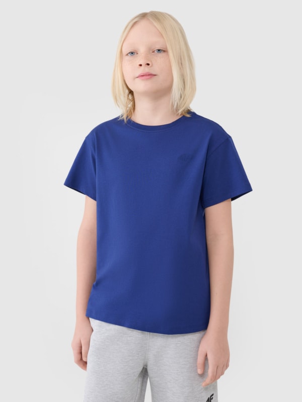 T-shirt lisa oversize para rapaz - azul 4FJWSS25TTSHM2324 azul