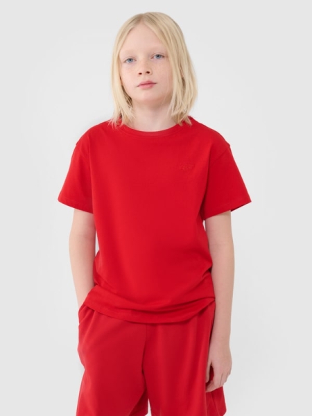 T-shirt lisa oversize para rapaz - vermelho 4FJWSS25TTSHM2324 Vermelho