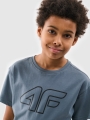 T-shirt estampada de grandes dimensões para rapaz - turquesa 4FJWSS25TTSHM2325 turquesa