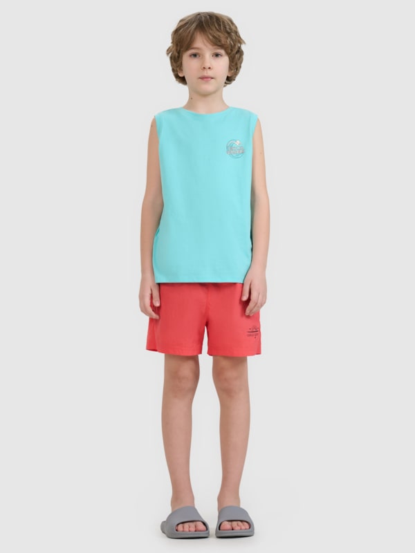 Calções de Banho/Praia para Rapaz - Vermelho/Cor-de-Rosa - 4FJWSS25UBDSM117     