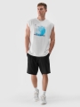 Camisola de Alças Oversize para Homem com Estampado - Branco - 4FRSS24TSLEM148