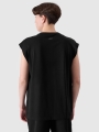 Camisola de Alças Oversize para Homem com Estampado - Preto - 4FRSS24TSLEM148