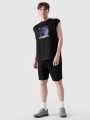 Camisola de Alças Oversize para Homem com Estampado - Preto - 4FRSS24TSLEM148