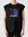 Camisola de Alças Oversize para Homem com Estampado - Preto - 4FRSS24TSLEM148