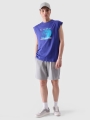 Camisola de Alças Oversize para Homem com Estampado - Roxo/Violeta - 4FRSS24TSLEM148 