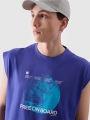 Camisola de Alças Oversize para Homem com Estampado - Roxo/Violeta - 4FRSS24TSLEM148 