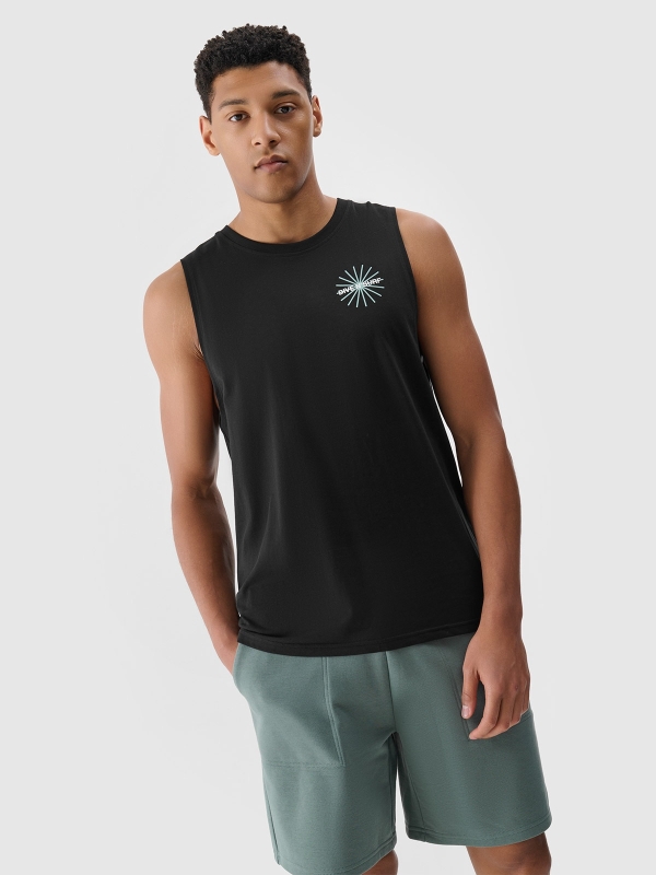 Camisola de Alças para Homem - Preto - 4FRSS24TSLEM212                                                        