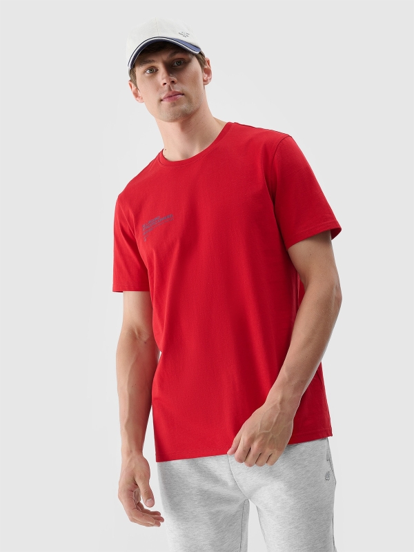 T-shirt com estampado para homem - vermelho 4FRSS24TTSHM2061 Vermelho
