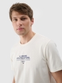 T-shirt com estampado para homem - creme 4FRSS24TTSHM2063 Bege