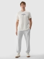 T-shirt com estampado para homem - creme 4FRSS24TTSHM2063 Bege