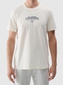 T-shirt com estampado para homem - creme 4FRSS24TTSHM2063 Bege