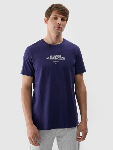 T-shirt com estampado para homem - azul marinho 4FRSS24TTSHM2063 azul marinho