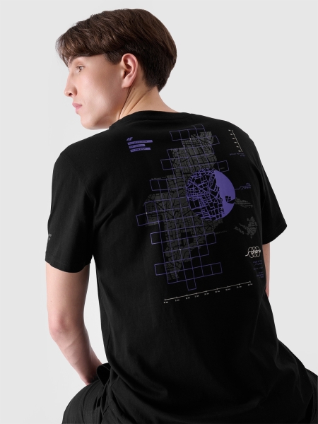T-shirt regular para homem com estampado - preto 4FRSS24TTSHM2076 preto