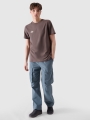 T-shirt regular para homem com estampado - castanho 4FRSS24TTSHM2076 castanho