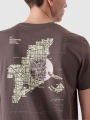 T-shirt regular para homem com estampado - castanho 4FRSS24TTSHM2076 castanho