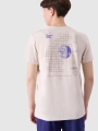 T-shirt normal de homem com estampado - bege 4FRSS24TTSHM2076 Bege