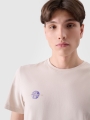 T-shirt normal de homem com estampado - bege 4FRSS24TTSHM2076 Bege