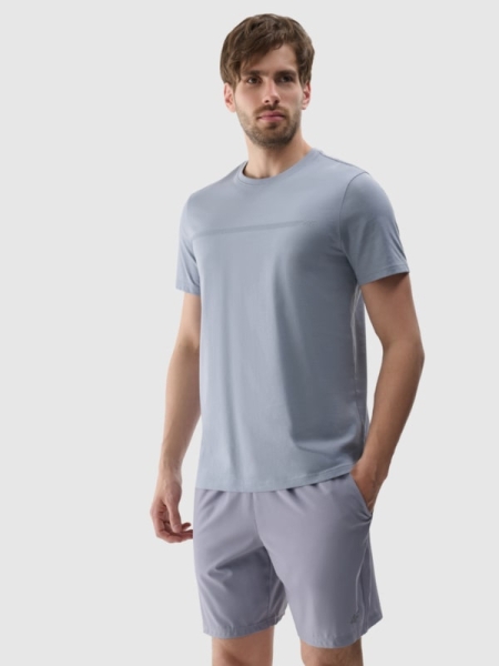 T-shirt regular para homem com estampado - cinzento 4FRSS24TTSHM2077 cinzento
