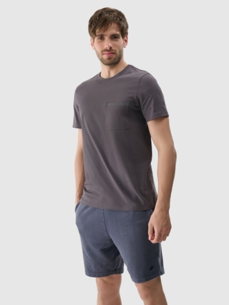 T-shirt regular para homem com estampado - cinzento 4FRSS24TTSHM2078 cinzento