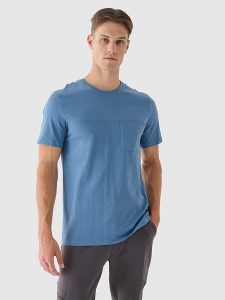 T-shirt regular para homem com estampado - azul 4FRSS24TTSHM2078 azul