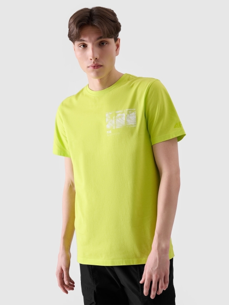 T-shirt regular para homem com estampado - verde 4FRSS24TTSHM2106 Verde