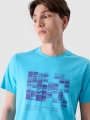 T-shirt regular para homem com estampado - turquesa 4FRSS24TTSHM2107 turquesa