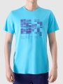 T-shirt regular para homem com estampado - turquesa 4FRSS24TTSHM2107 turquesa