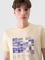 T-shirt regular para homem com estampado - amarelo 4FRSS24TTSHM2107 amarelo