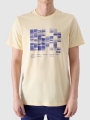 T-shirt regular para homem com estampado - amarelo 4FRSS24TTSHM2107 amarelo