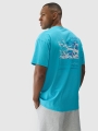 T-shirt oversize para homem com estampado - turquesa 4FRSS24TTSHM2131 turquesa