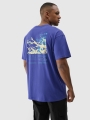 T-shirt oversize para homem com estampado - roxo 4FRSS24TTSHM2131 violeta