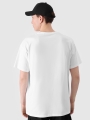 T-shirt oversize para homem com estampado - branco 4FRSS24TTSHM2132 Branco