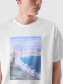 T-shirt oversize para homem com estampado - branco 4FRSS24TTSHM2132 Branco