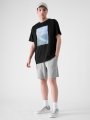 T-shirt oversize para homem com estampado - preto 4FRSS24TTSHM2132 preto