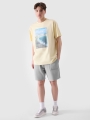 T-shirt oversize para homem com estampado - amarelo 4FRSS24TTSHM2132 amarelo