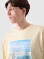 T-shirt oversize para homem com estampado - amarelo 4FRSS24TTSHM2132 amarelo